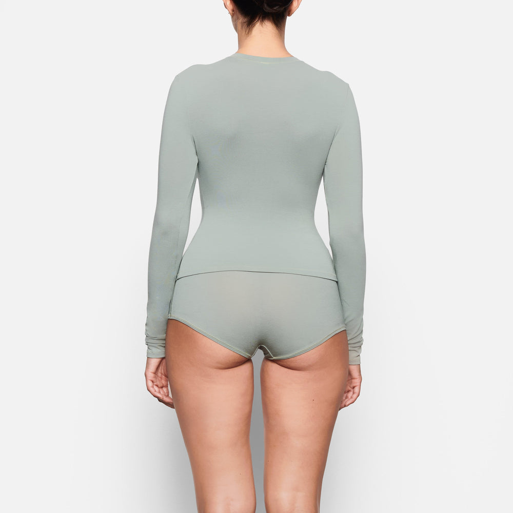 T-shirt Skims COTTON JERSEY LONG SLEEVE Bleu | 274CWTNYM
