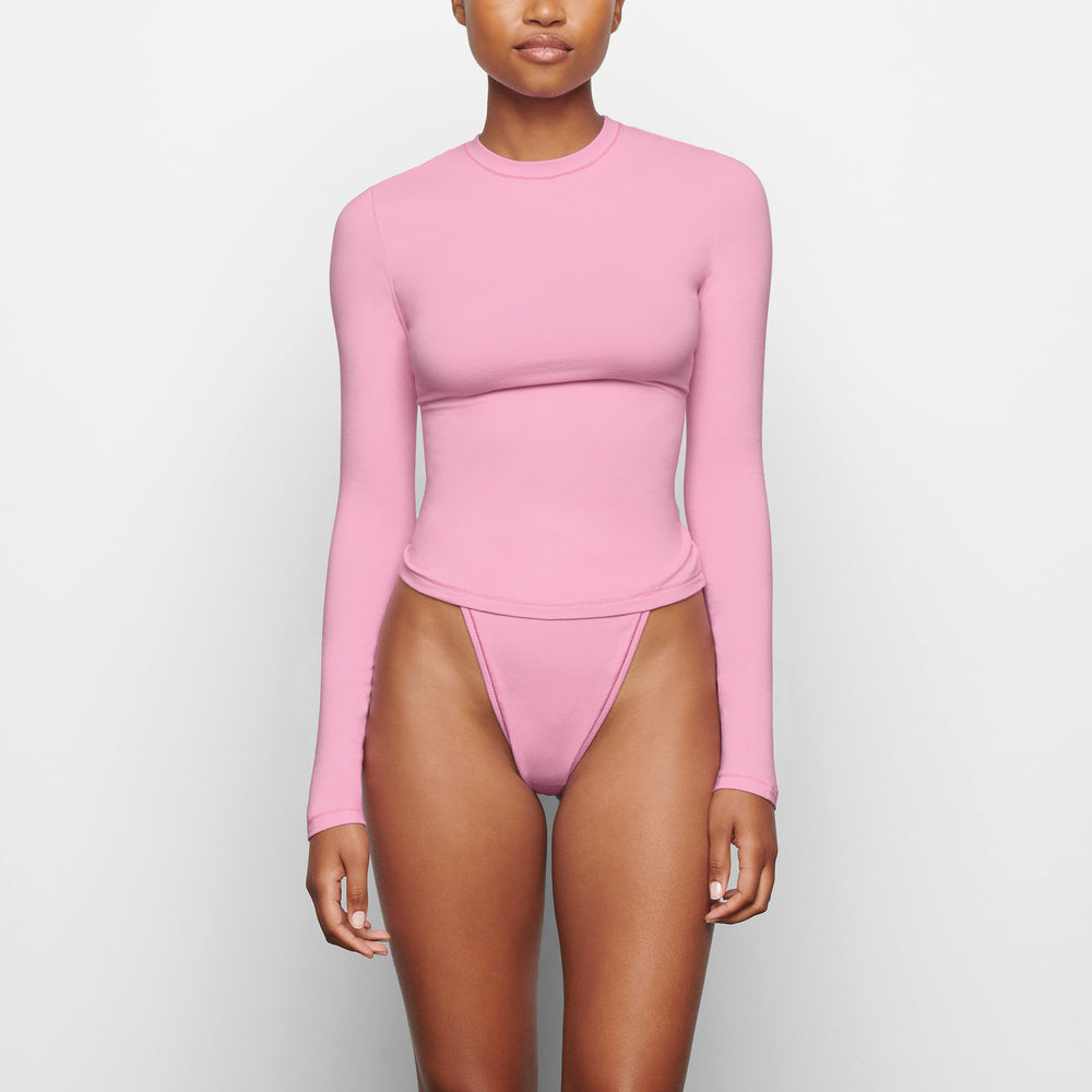 T-shirt Skims COTTON JERSEY LONG SLEEVE Rose | 471EPTUSK