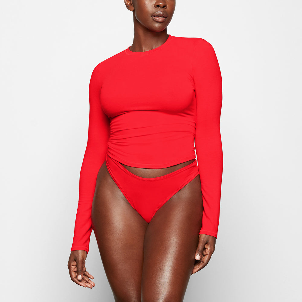 T-shirt Skims COTTON JERSEY LONG SLEEVE Rouge | 950WEVONR