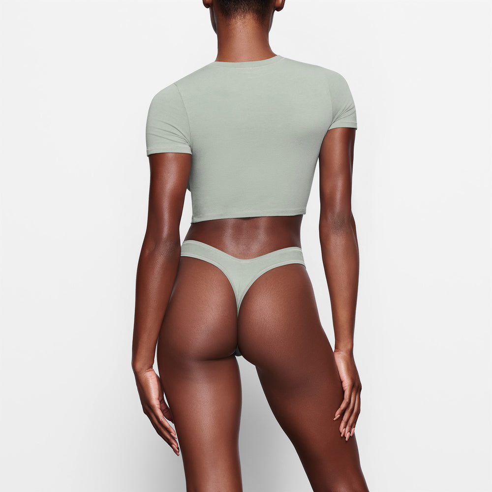 T-shirt Skims COTTON JERSEY SUPER CROPPED Bleu | 340TRSXQZ