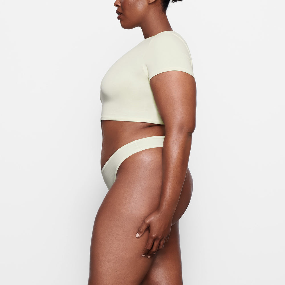 T-shirt Skims COTTON JERSEY SUPER CROPPED Blanche | 851MNOTZW