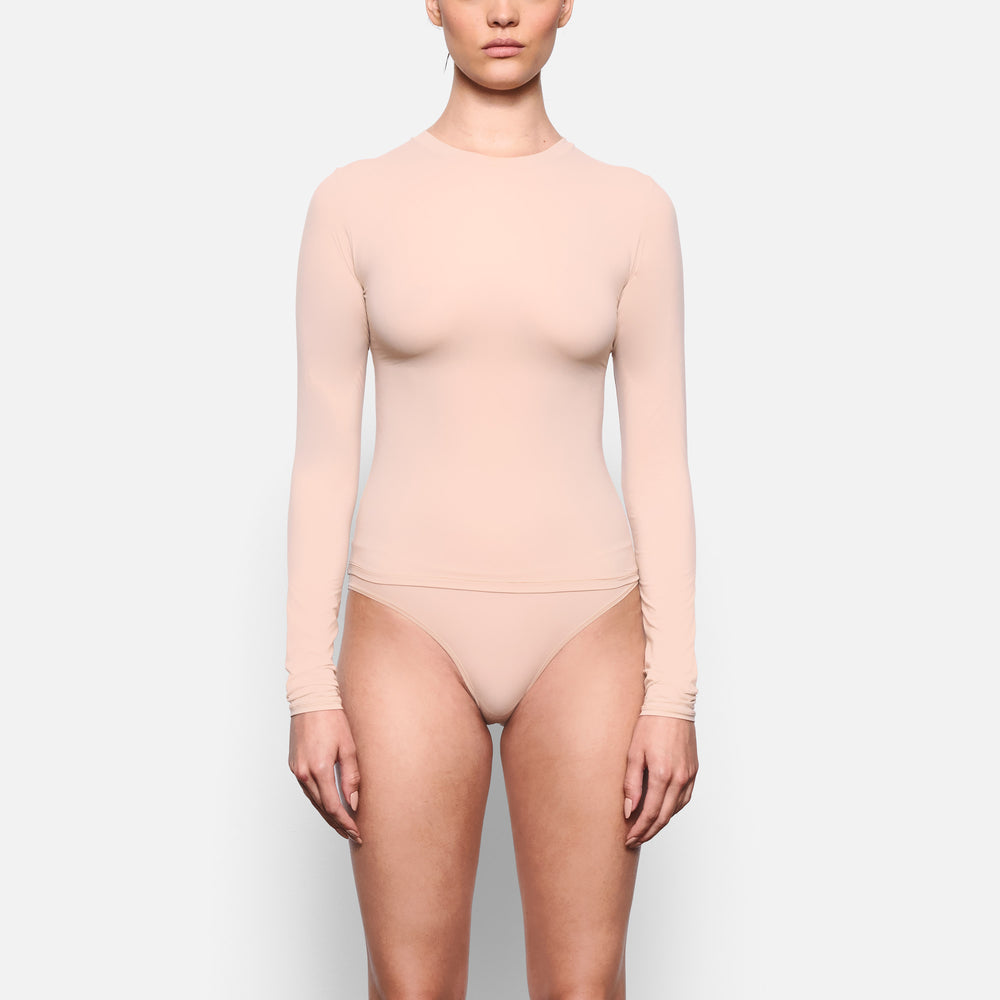 T-shirt Skims FITS EVERYBODY LONG SLEEVE Beige | 495PRWDTU