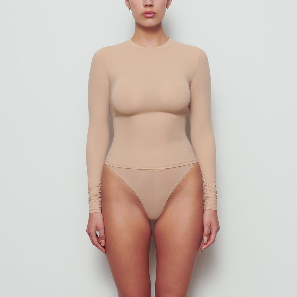 T-shirt Skims FITS EVERYBODY LONG SLEEVE Beige | 640UMXSKP