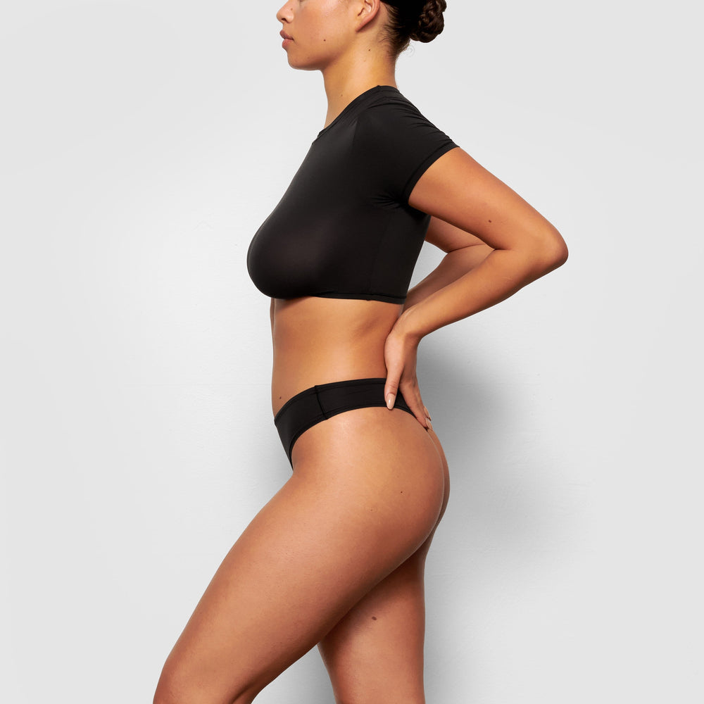 T-shirt Skims FITS EVERYBODY SUPER CROPPED Noir | 036CKHIYN