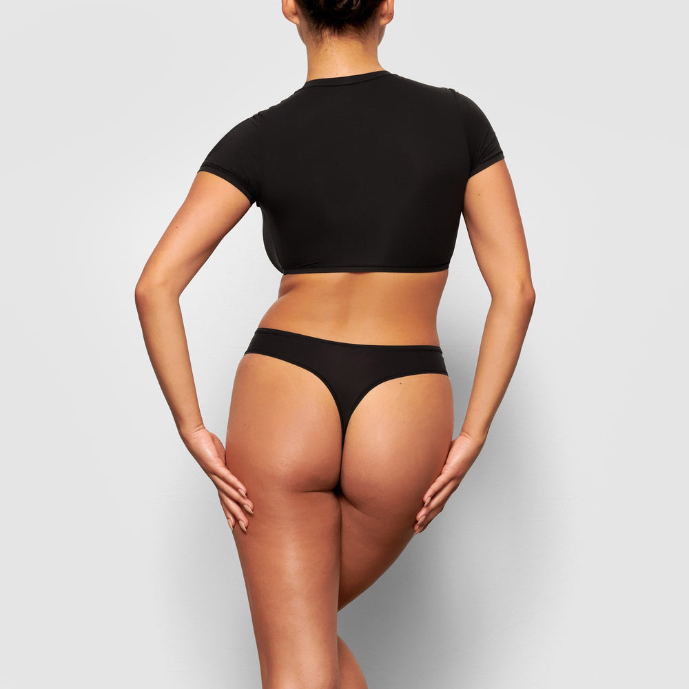 T-shirt Skims FITS EVERYBODY SUPER CROPPED Noir | 036CKHIYN