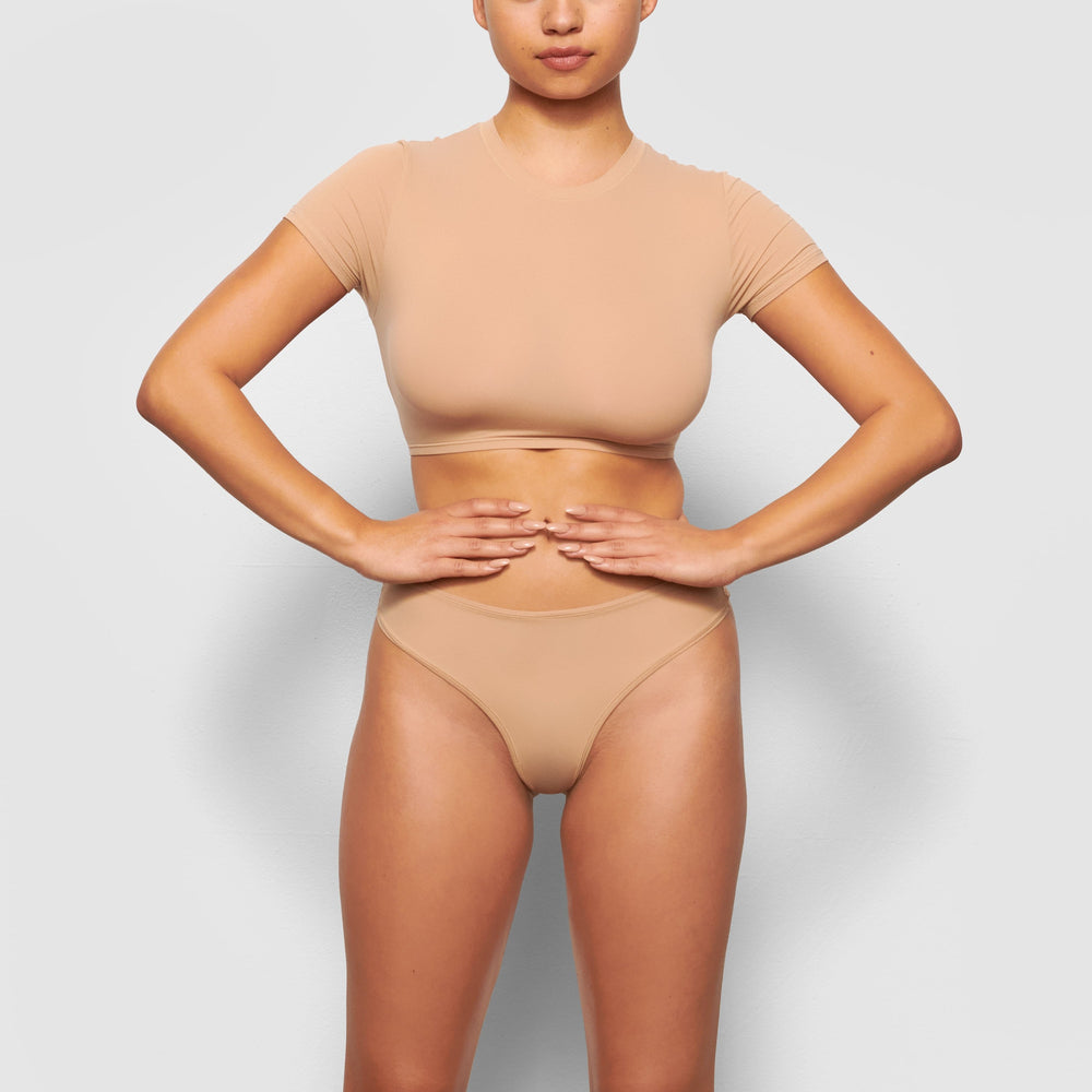 T-shirt Skims FITS EVERYBODY SUPER CROPPED Beige | 071CWLVBO