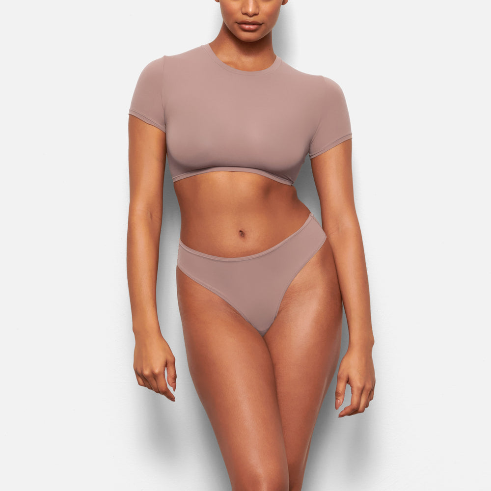 T-shirt Skims FITS EVERYBODY SUPER CROPPED Marron | 169HNZQWE