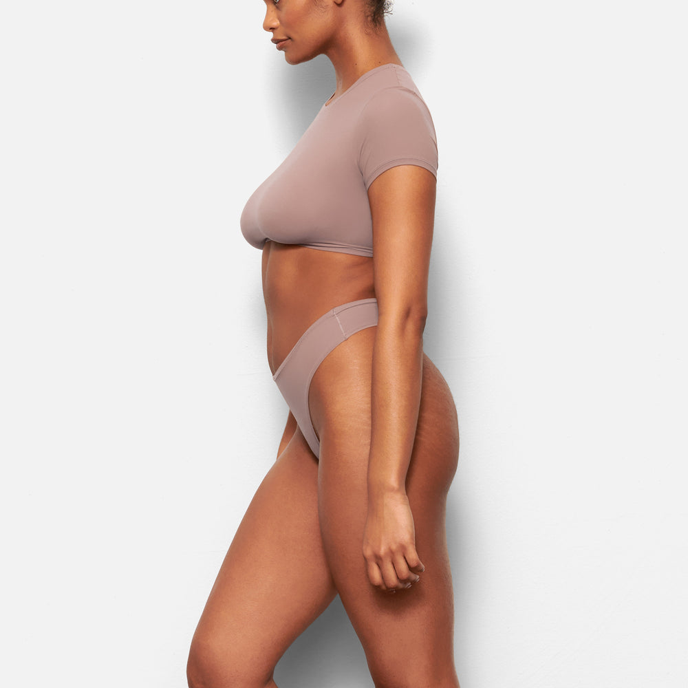 T-shirt Skims FITS EVERYBODY SUPER CROPPED Marron | 169HNZQWE