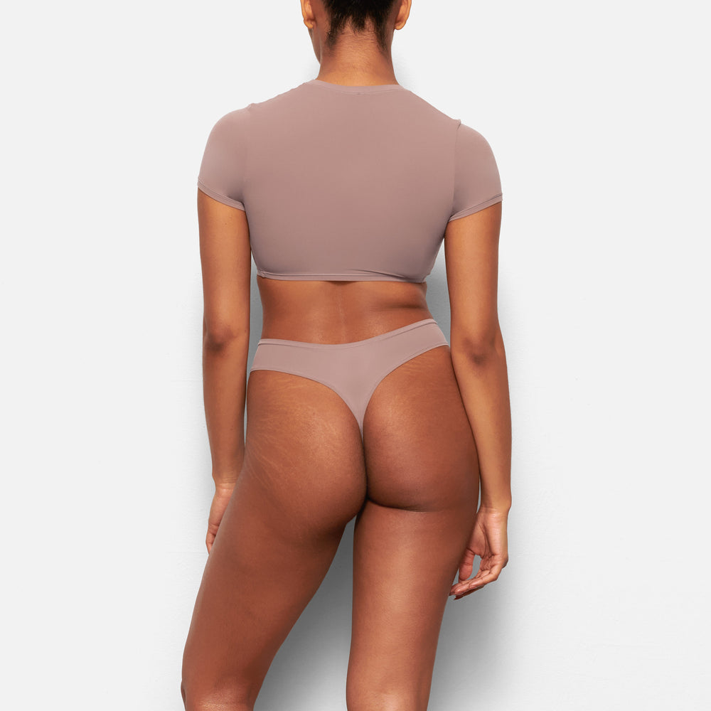 T-shirt Skims FITS EVERYBODY SUPER CROPPED Marron | 169HNZQWE
