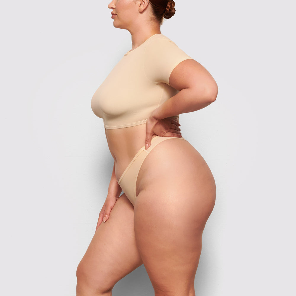 T-shirt Skims FITS EVERYBODY SUPER CROPPED Marron | 361VGCBZR