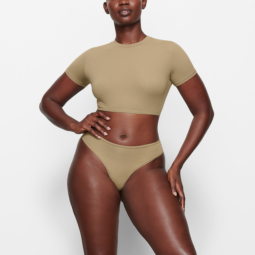 T-shirt Skims FITS EVERYBODY SUPER CROPPED Kaki | 547MOPANZ