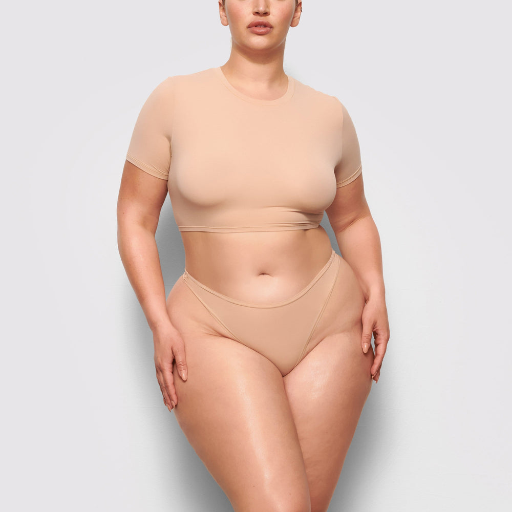 T-shirt Skims FITS EVERYBODY SUPER CROPPED Beige | 863YZTOFC