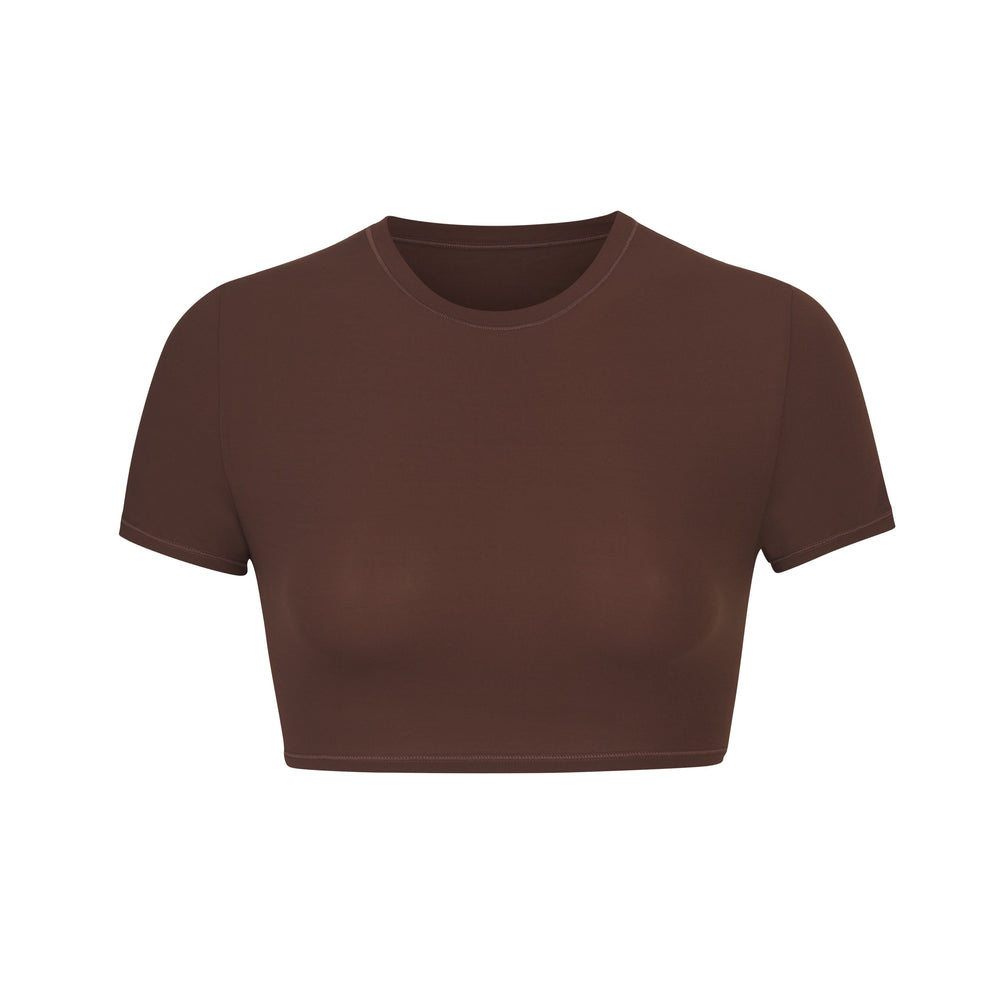 T-shirt Skims FITS EVERYBODY SUPER CROPPED Chocolat | 937HUDWTA