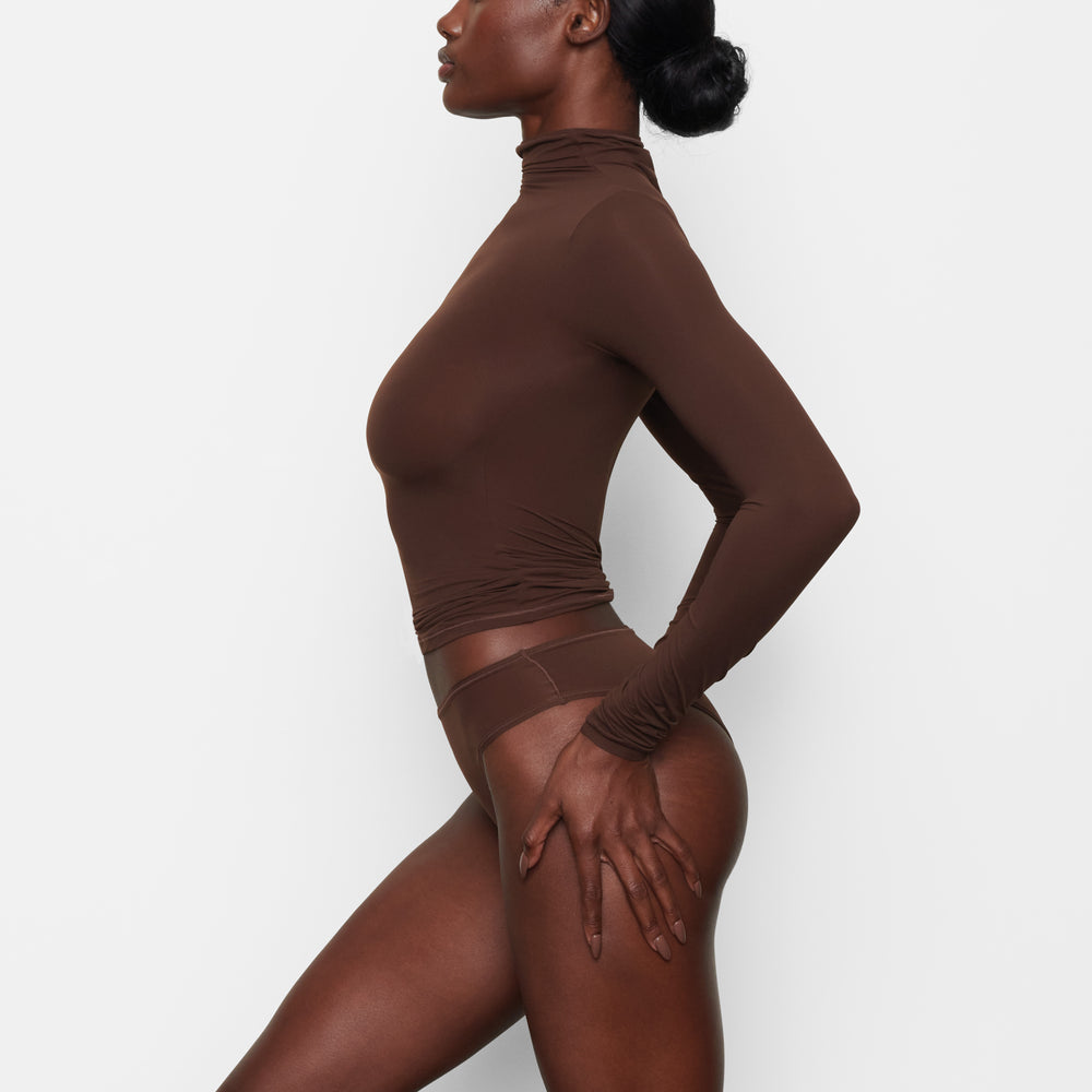 T-shirt Skims FITS EVERYBODY TURTLENECK Chocolat | 276COFINT