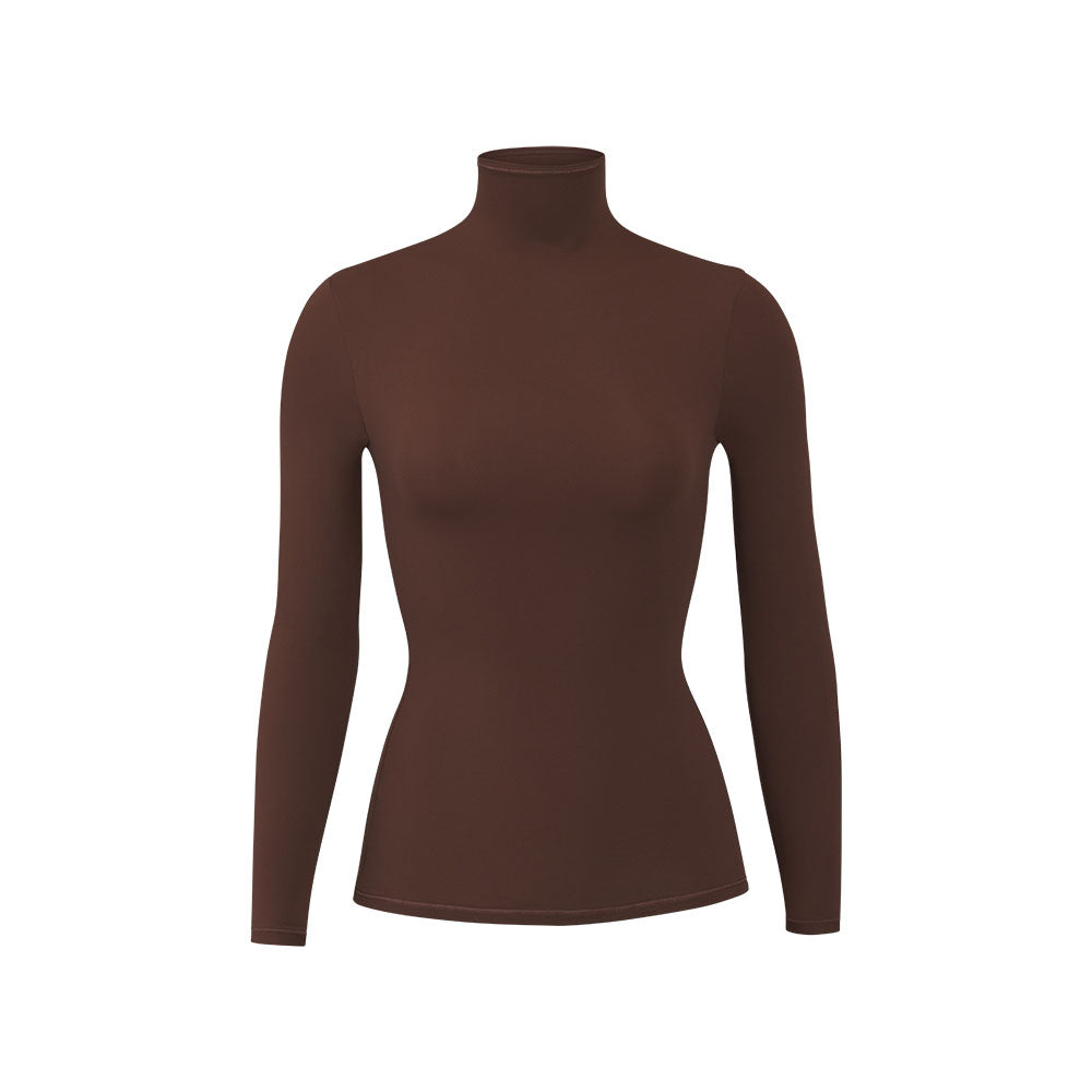 T-shirt Skims FITS EVERYBODY TURTLENECK Chocolat | 276COFINT