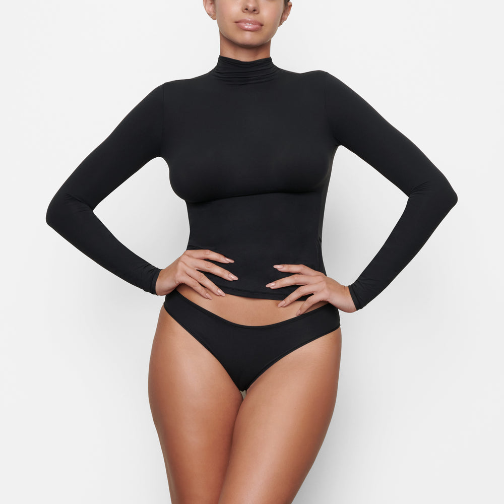 T-shirt Skims FITS EVERYBODY TURTLENECK Noir | 987IHFCGX