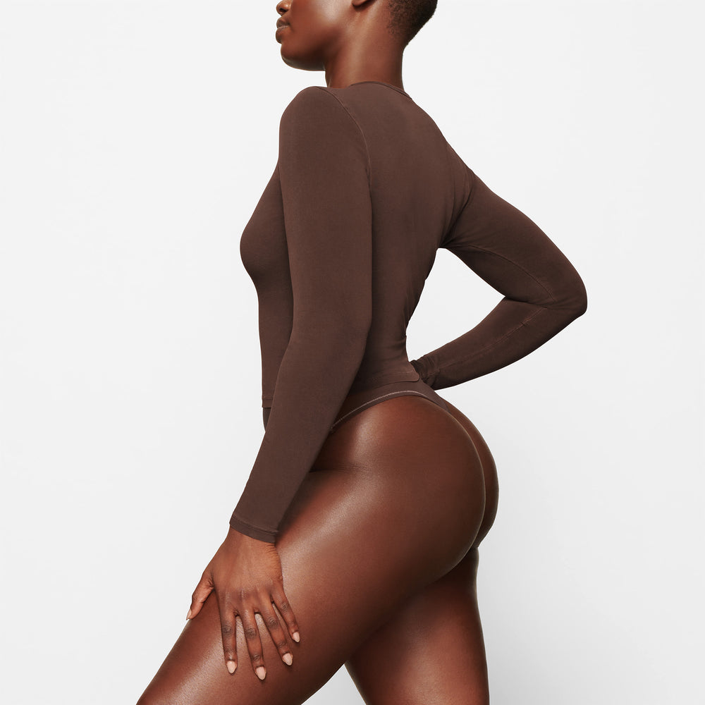 T-shirt Skims NEW VINTAGE LONG SLEEVE Chocolat | 053YXEBFG
