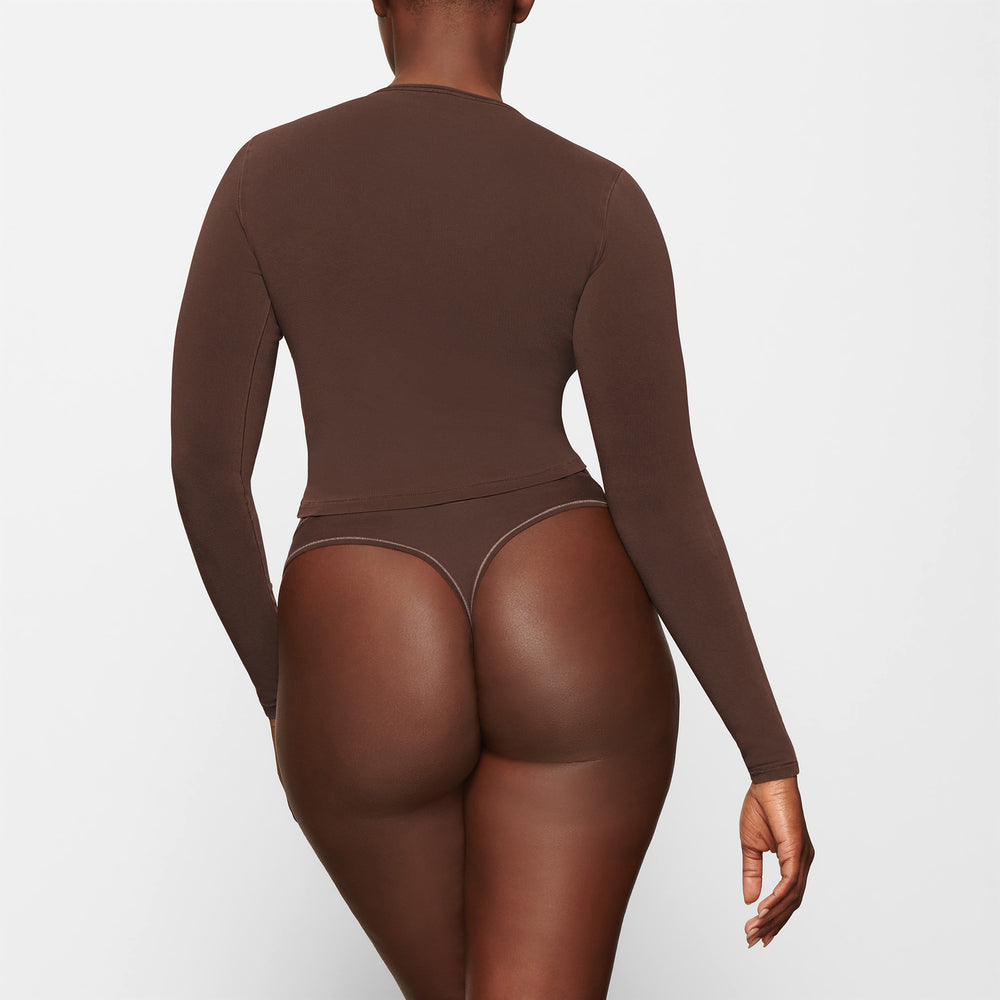 T-shirt Skims NEW VINTAGE LONG SLEEVE Chocolat | 053YXEBFG