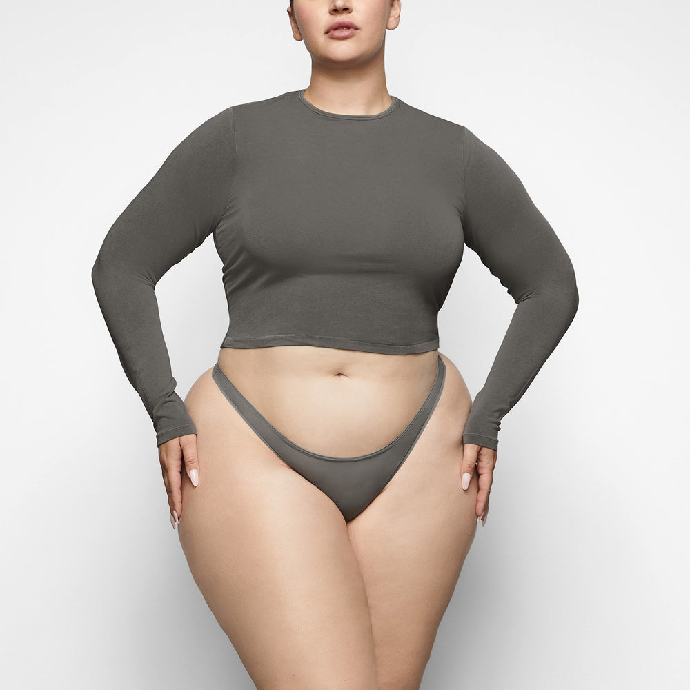 T-shirt Skims NEW VINTAGE LONG SLEEVE Grise Foncé | 621NMGWDT