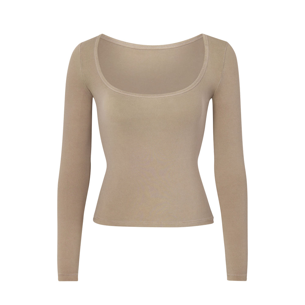 T-shirt Skims NEW VINTAGE SCOOP LONG SLEEVE Abricot | 167EIGVCQ