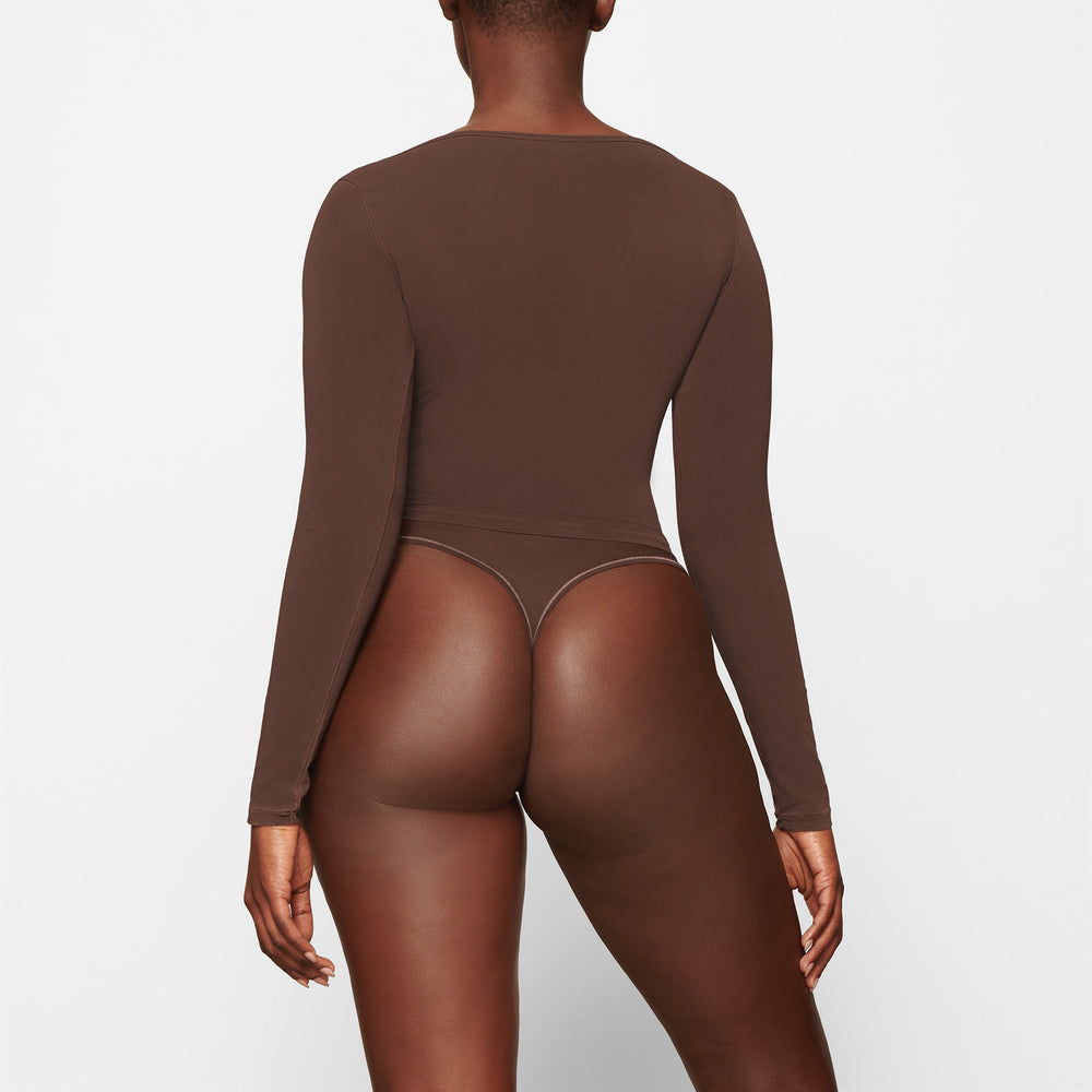T-shirt Skims NEW VINTAGE SCOOP LONG SLEEVE Chocolat | 175XNVCZH