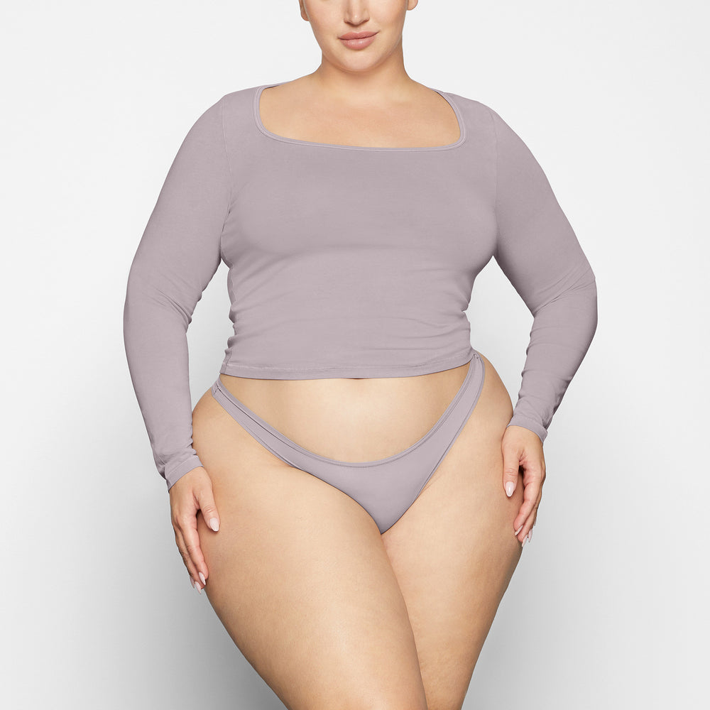 T-shirt Skims NEW VINTAGE SCOOP LONG SLEEVE Argent | 378EVOYBX