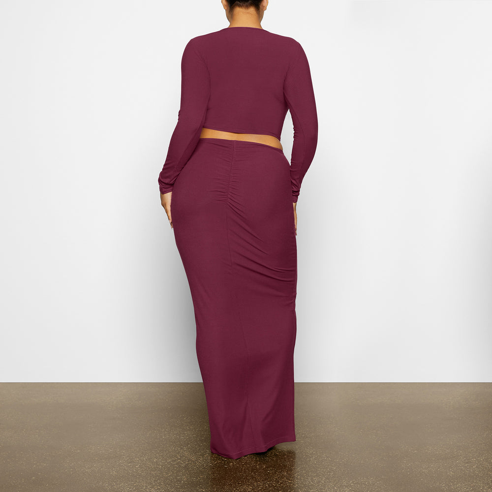 T-shirt Skims SOFT LOUNGE LONG SLEEVE CROP TOP Violette | 489CQZTPS