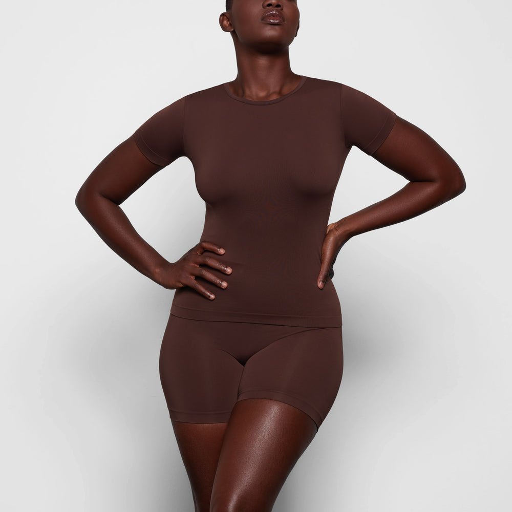 T-shirt Skims SOFT SMOOTHING Chocolat | 123VZGLSK