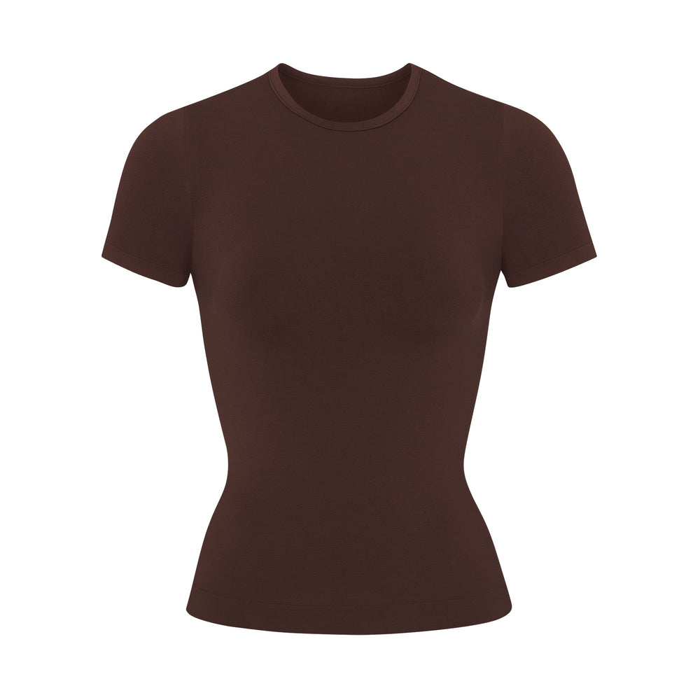 T-shirt Skims SOFT SMOOTHING Chocolat | 123VZGLSK