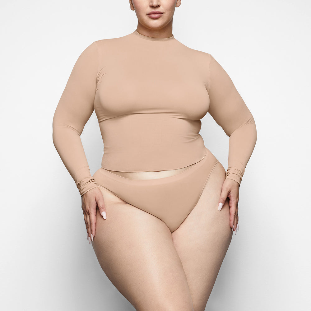 T-shirt Skims SOFT SMOOTHING TURTLENECK TOP Beige | 218OHRFKX