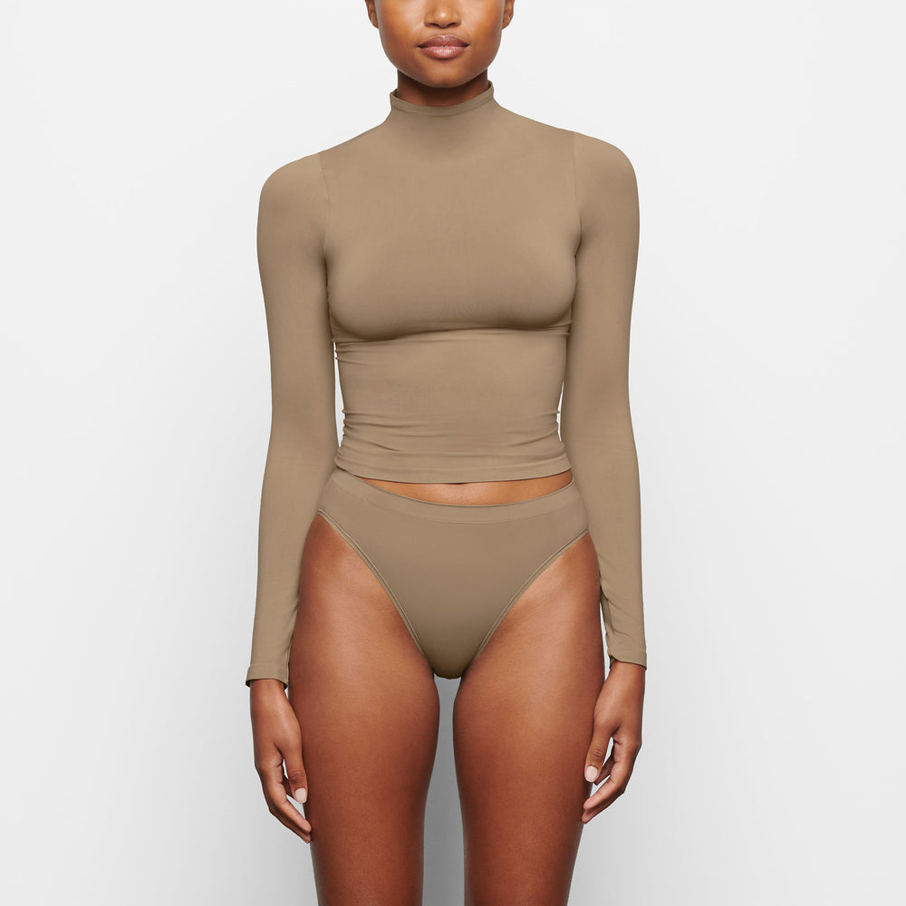 T-shirt Skims SOFT SMOOTHING TURTLENECK TOP Abricot | 594KOYVEI