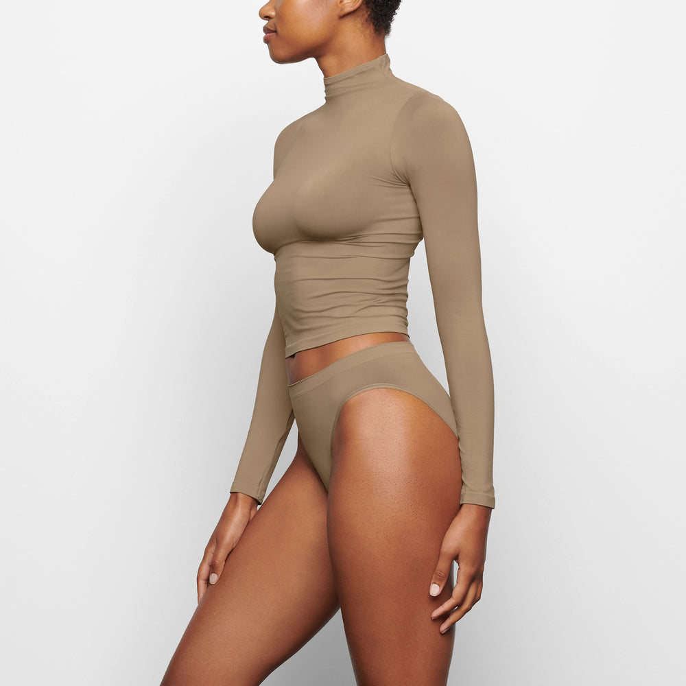 T-shirt Skims SOFT SMOOTHING TURTLENECK TOP Abricot | 594KOYVEI
