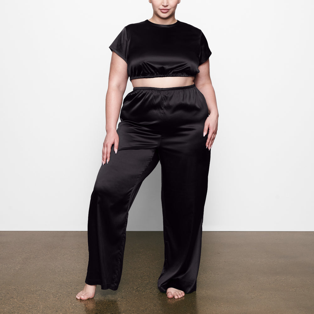 T-shirt Skims WOVEN SHINE Noir | 869QVRWPI