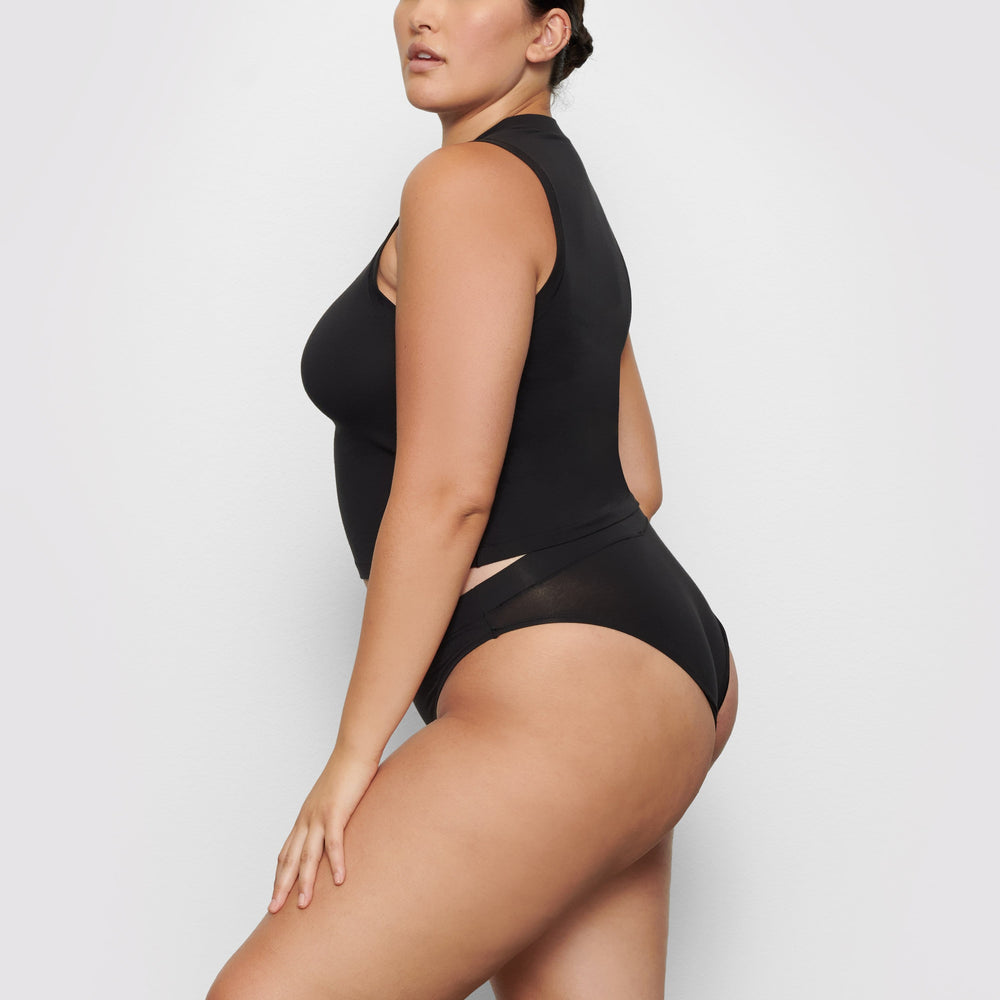 Tanga Skims COTTON JERSEY CHEEKY Noir | 925JZVCKU