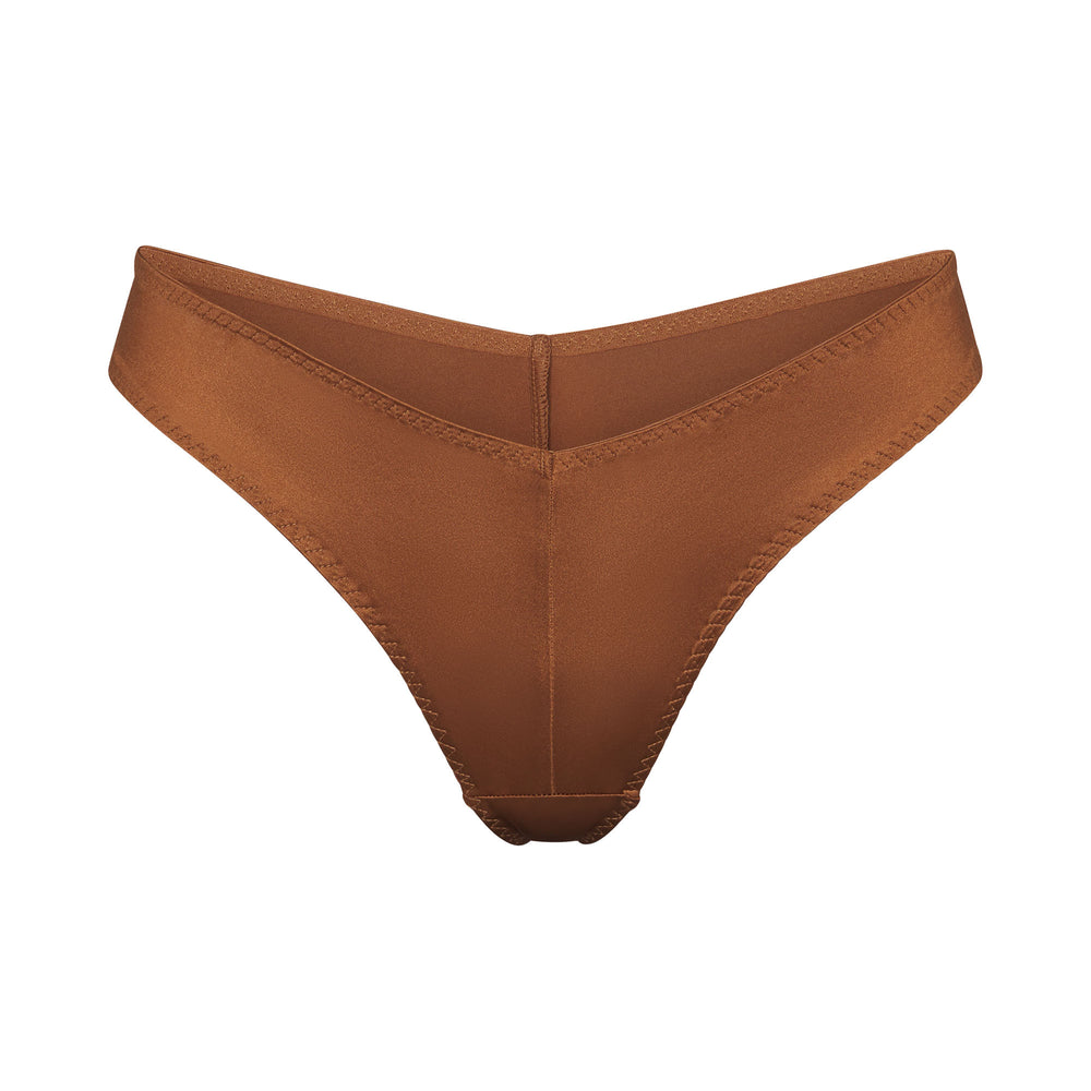 Tanga Skims STRETCH SATIN CHEEKY Abricot | 561RPXNAV