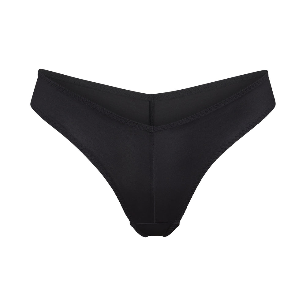 Tanga Skims STRETCH SATIN CHEEKY Noir | 065MGEUSL