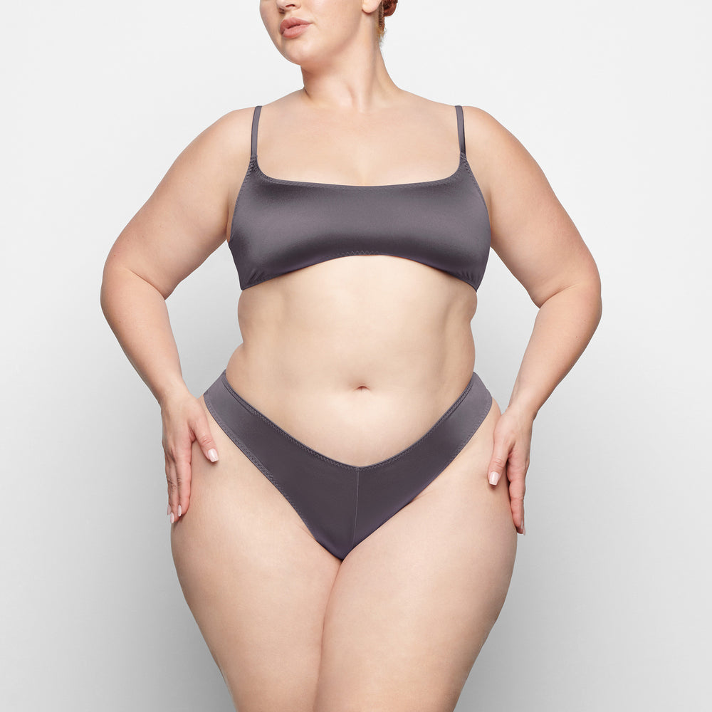 Tanga Skims STRETCH SATIN CHEEKY Violette | 540ZJITCX
