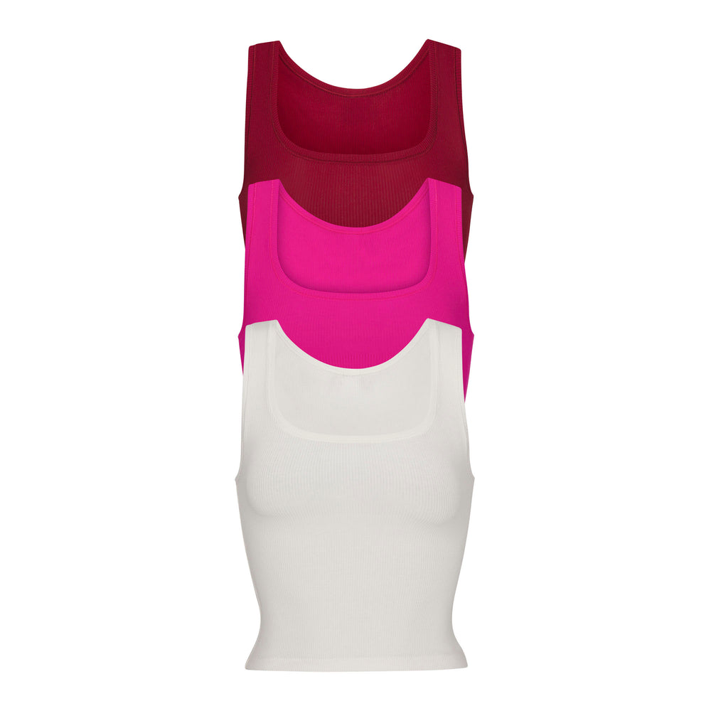 Tank Skims COTTON RIB Pack Rouge Foncé Multicolore | 231HOZJDC