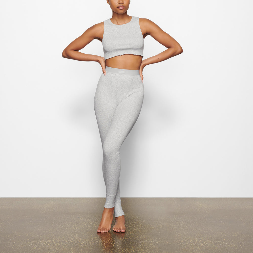 Tank Skims COTTON RIB SUPER CROP Grise Clair | 594KOZVYS