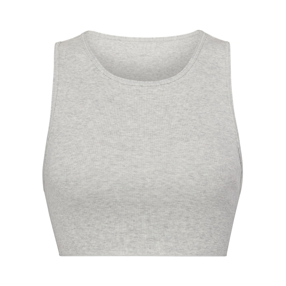 Tank Skims COTTON RIB SUPER CROP Grise Clair | 594KOZVYS
