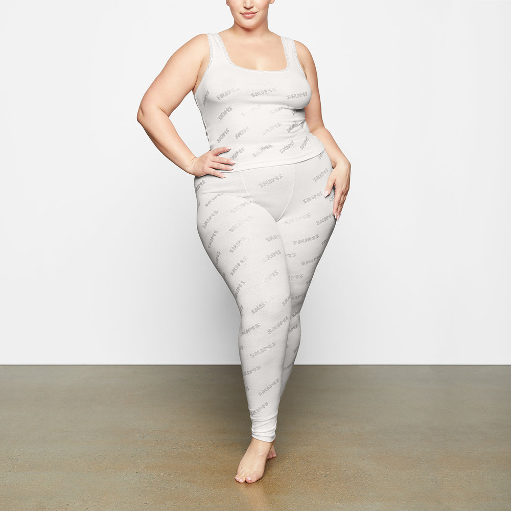 Tank Skims RHINESTONE LOGO POINTELLE Blanche | 845AUZROI