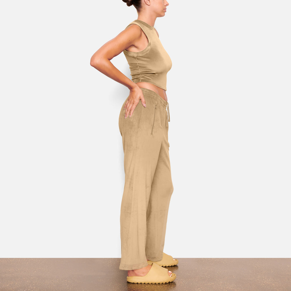 Tank Skims VELOUR CREW NECK Doré | 501GZYKCT