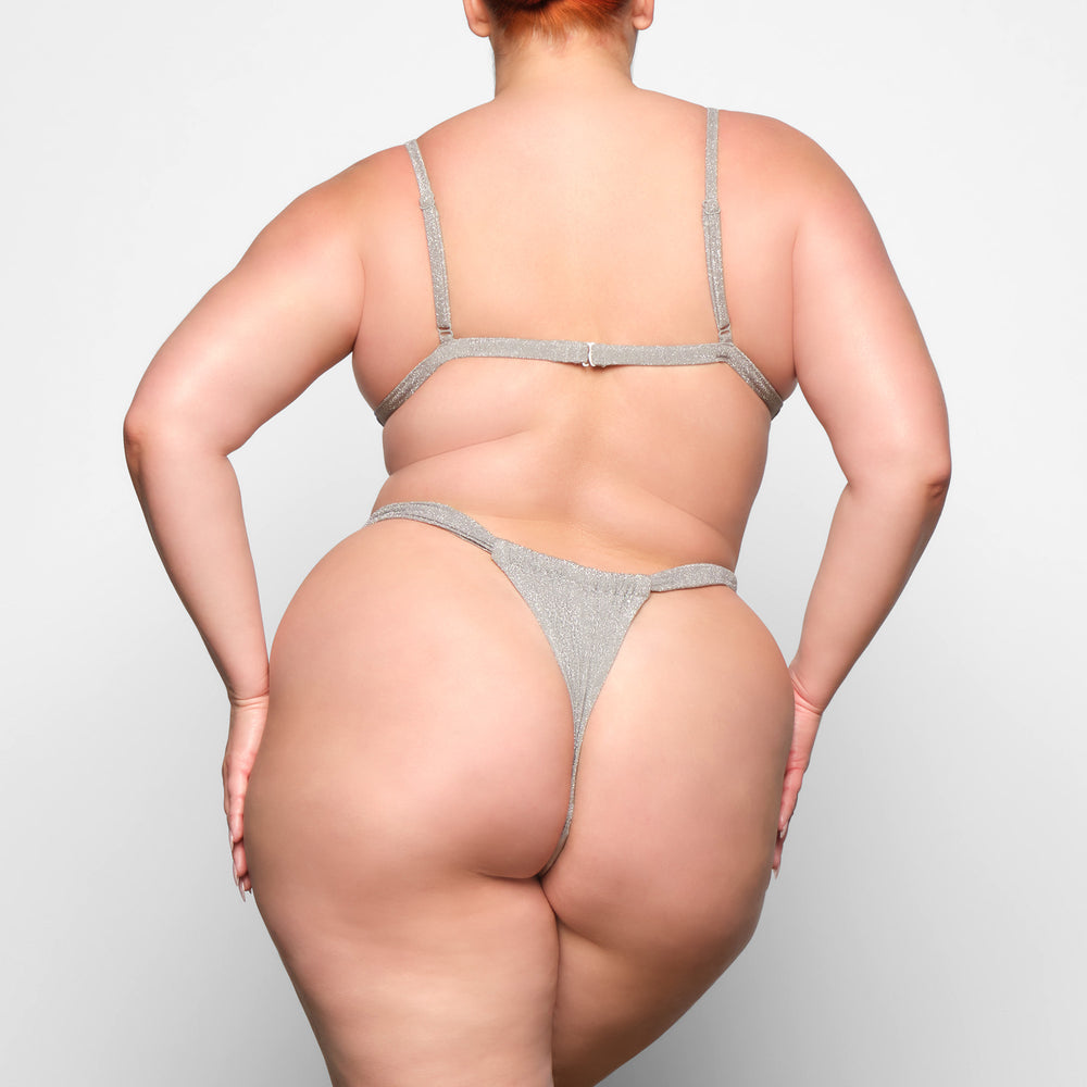 Two Pieces Skims GLITTER SWIM RUCHED BIKINI TANGA Grise | 423WSDXFH