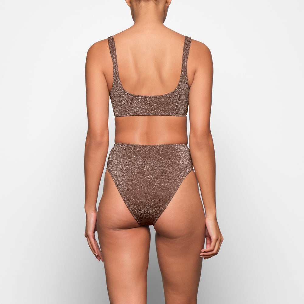 Two Pieces Skims GLITTER SWIM SCOOP BIKINI TOP Marron | 972FWRSHK