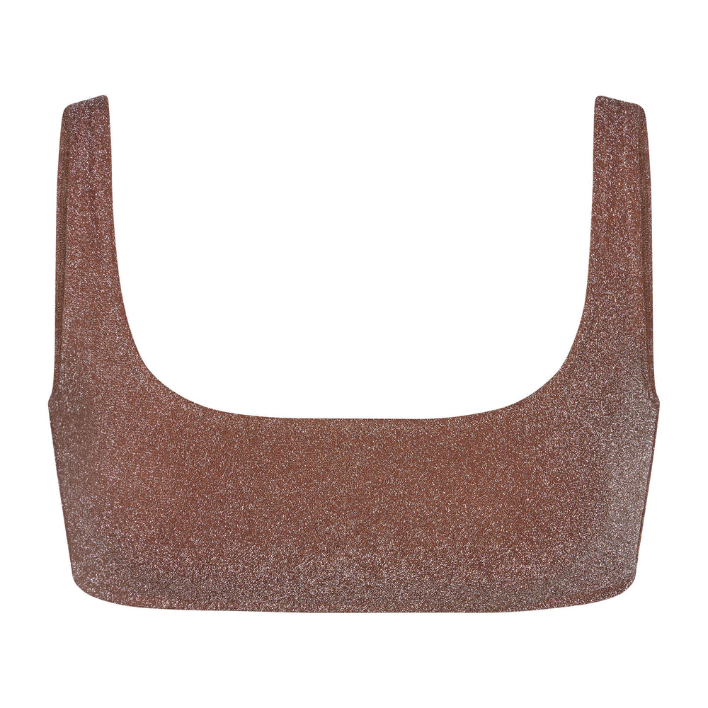 Two Pieces Skims GLITTER SWIM SCOOP BIKINI TOP Marron | 972FWRSHK