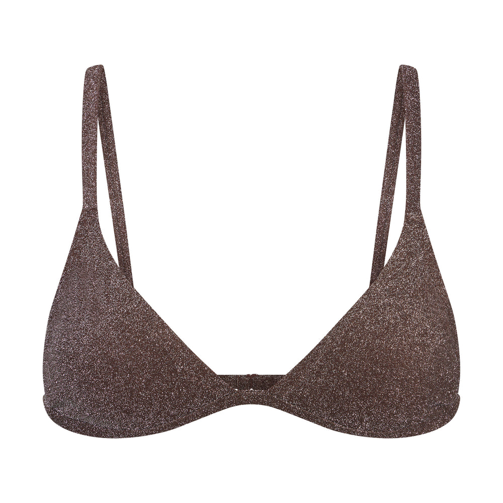 Two Pieces Skims GLITTER SWIM TRIANGLE BIKINI TOP Chocolat | 804VDCLKY