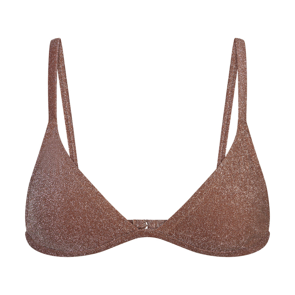 Two Pieces Skims GLITTER SWIM TRIANGLE BIKINI TOP Marron | 913RCNEUO