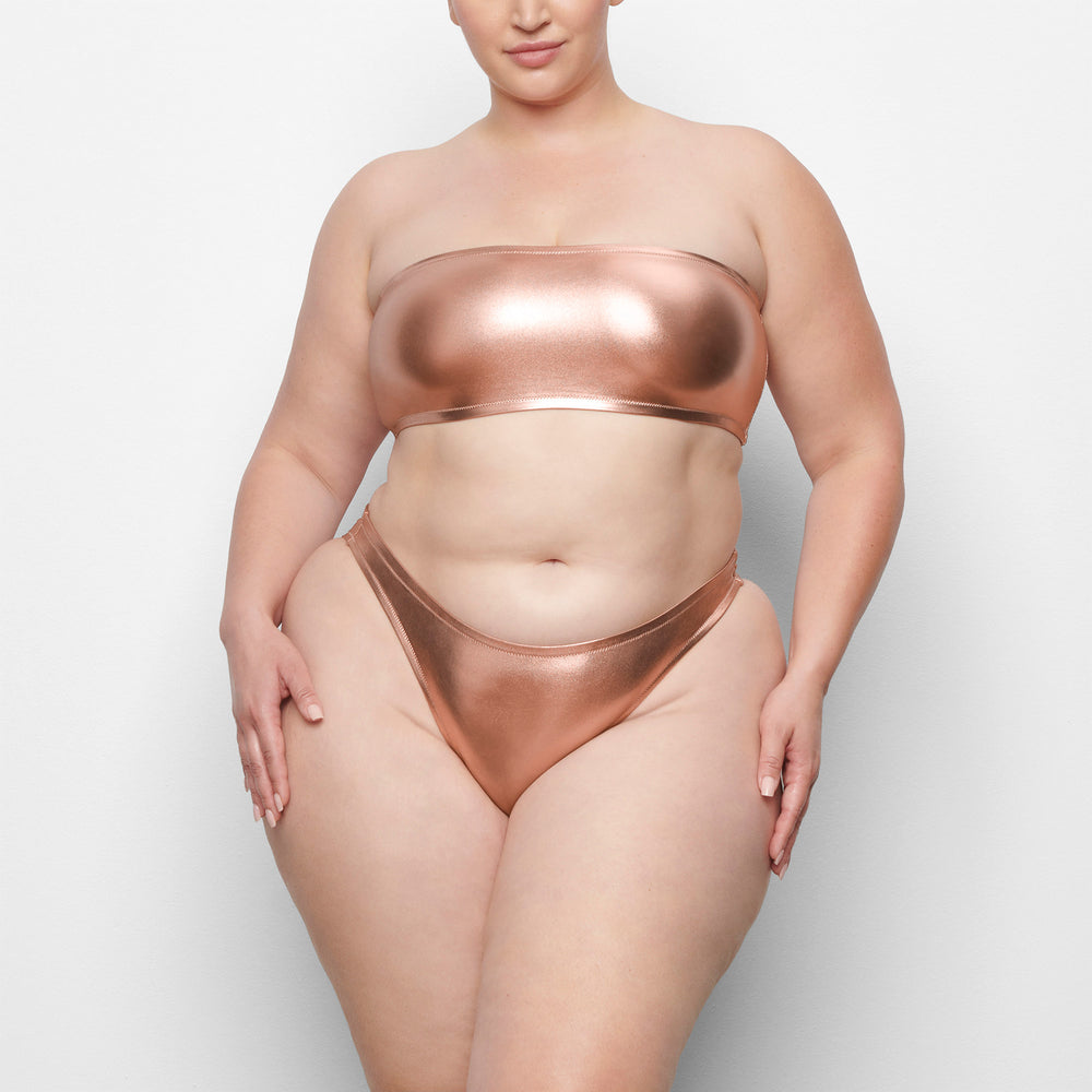 Two Pieces Skims METALLIC SWIM DIPPED MID WAIST BOTTOMS Rose Doré | 259CJWQXR