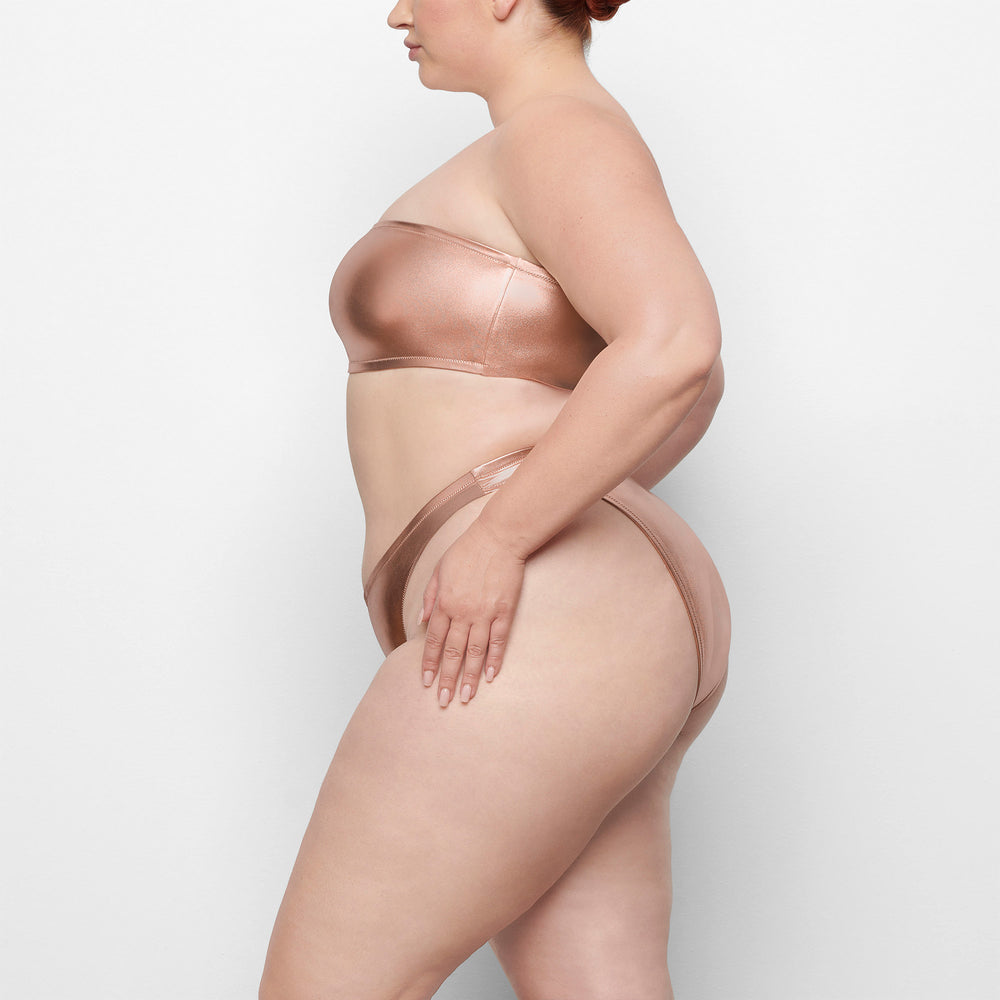 Two Pieces Skims METALLIC SWIM DIPPED MID WAIST BOTTOMS Rose Doré | 259CJWQXR