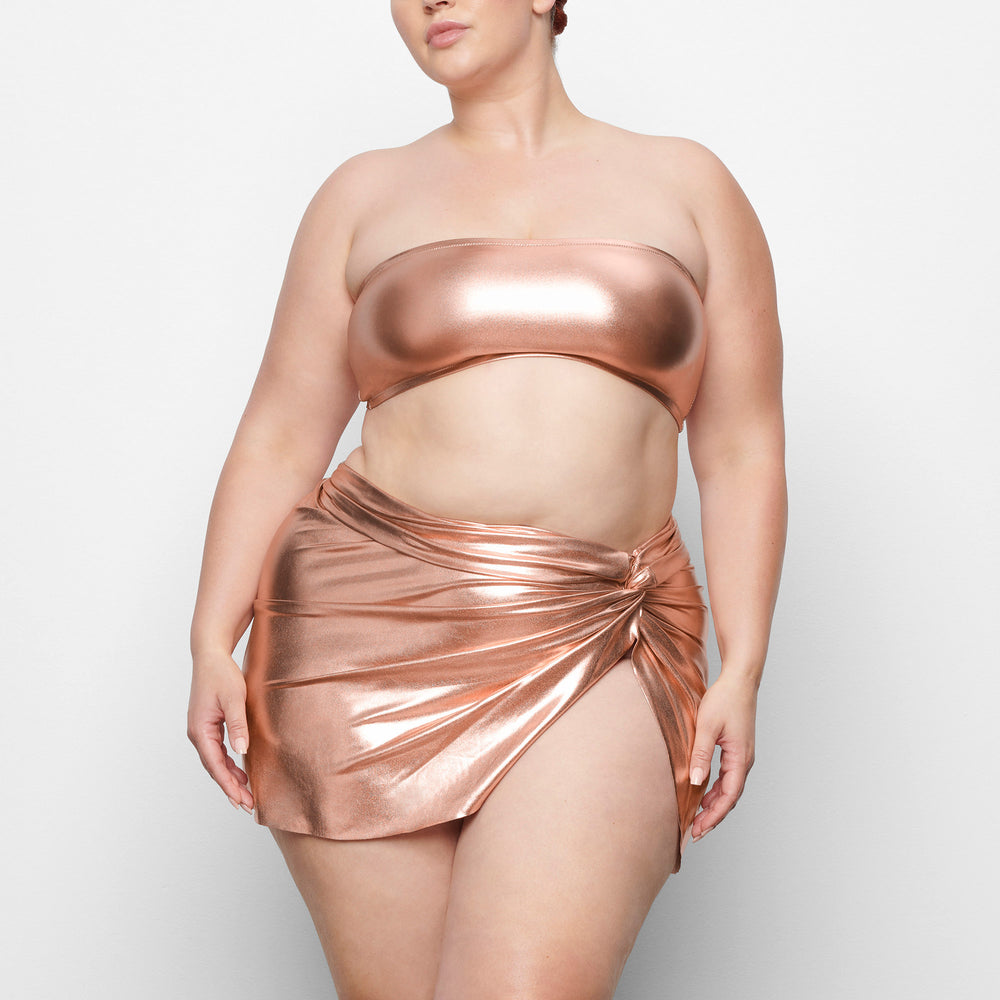 Two Pieces Skims METALLIC SWIM SARONG MINI SKIRT Rose Doré | 597QLHFOM